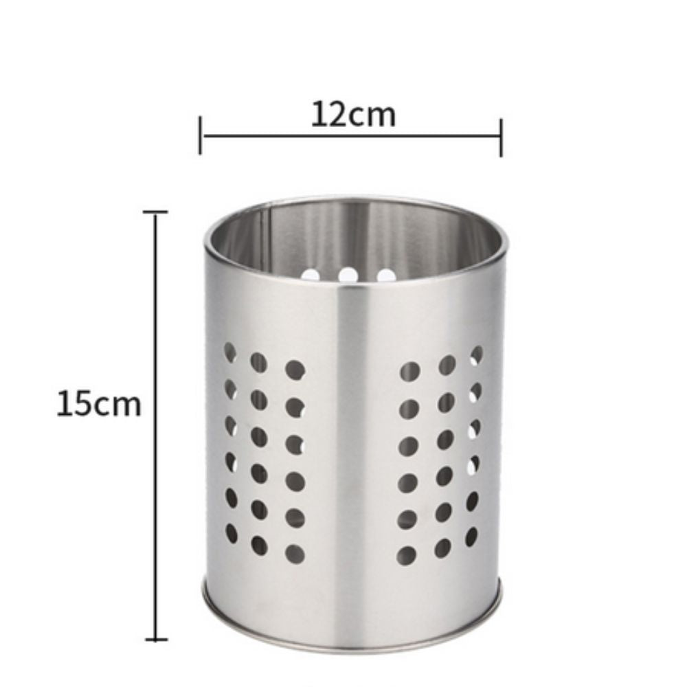 Sierra Kitchen Utensil Holder - Stainless Steel, Perforated Design 0