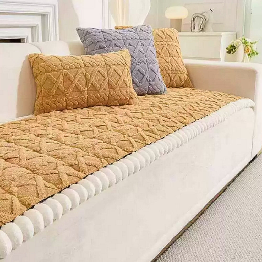 Sierra Sofa Cover - Plush Microfiber, Diamond Quilted, Anti-Slip 1