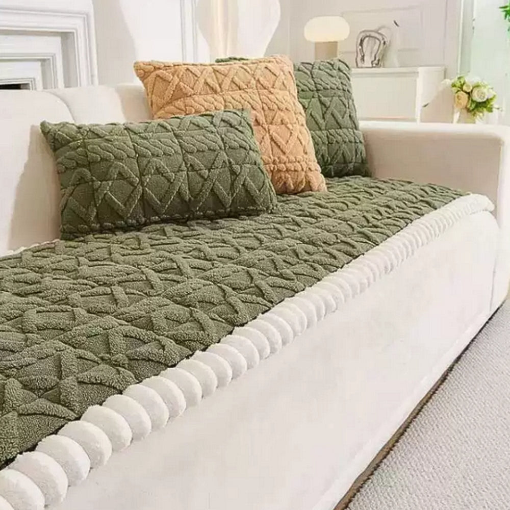 Sierra Sofa Cover - Plush Microfiber, Diamond Quilted, Anti-Slip 2