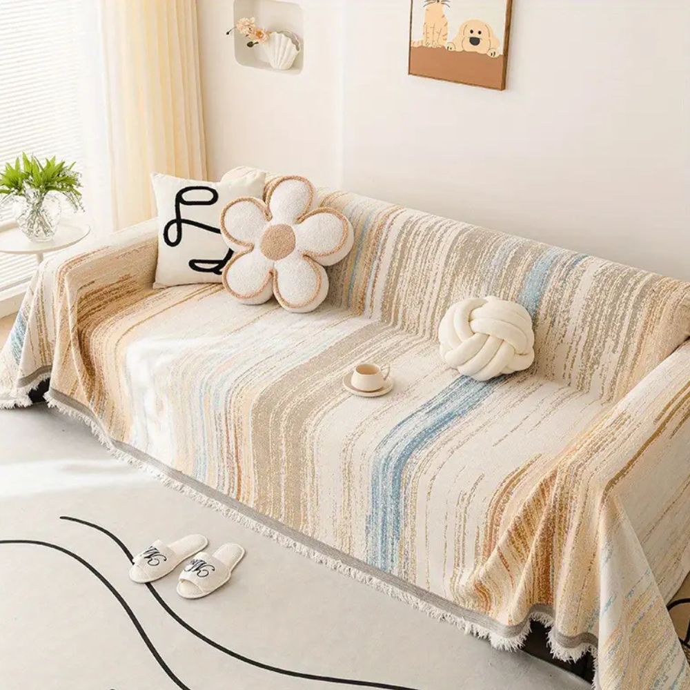 Sierra Sofa Cover - Premium Chenille, Striped Design 3