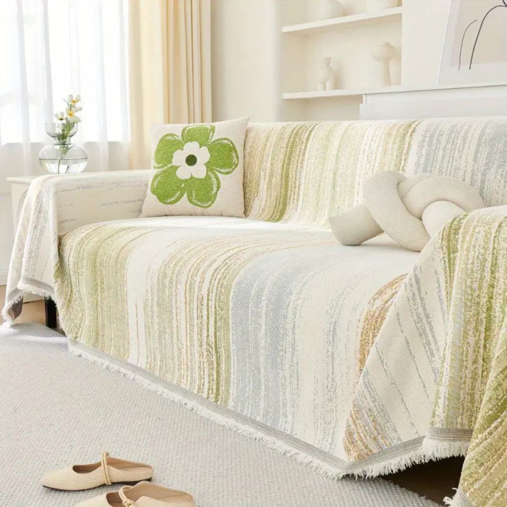 Sierra Sofa Cover - Premium Chenille, Striped Design 5
