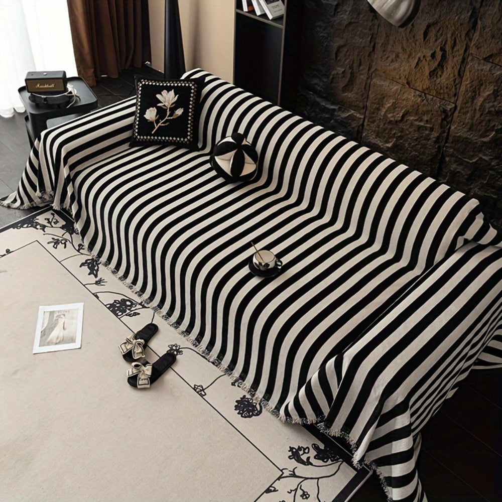 Sierra Sofa Cover - Striped Chenille, Timeless Elegance 1