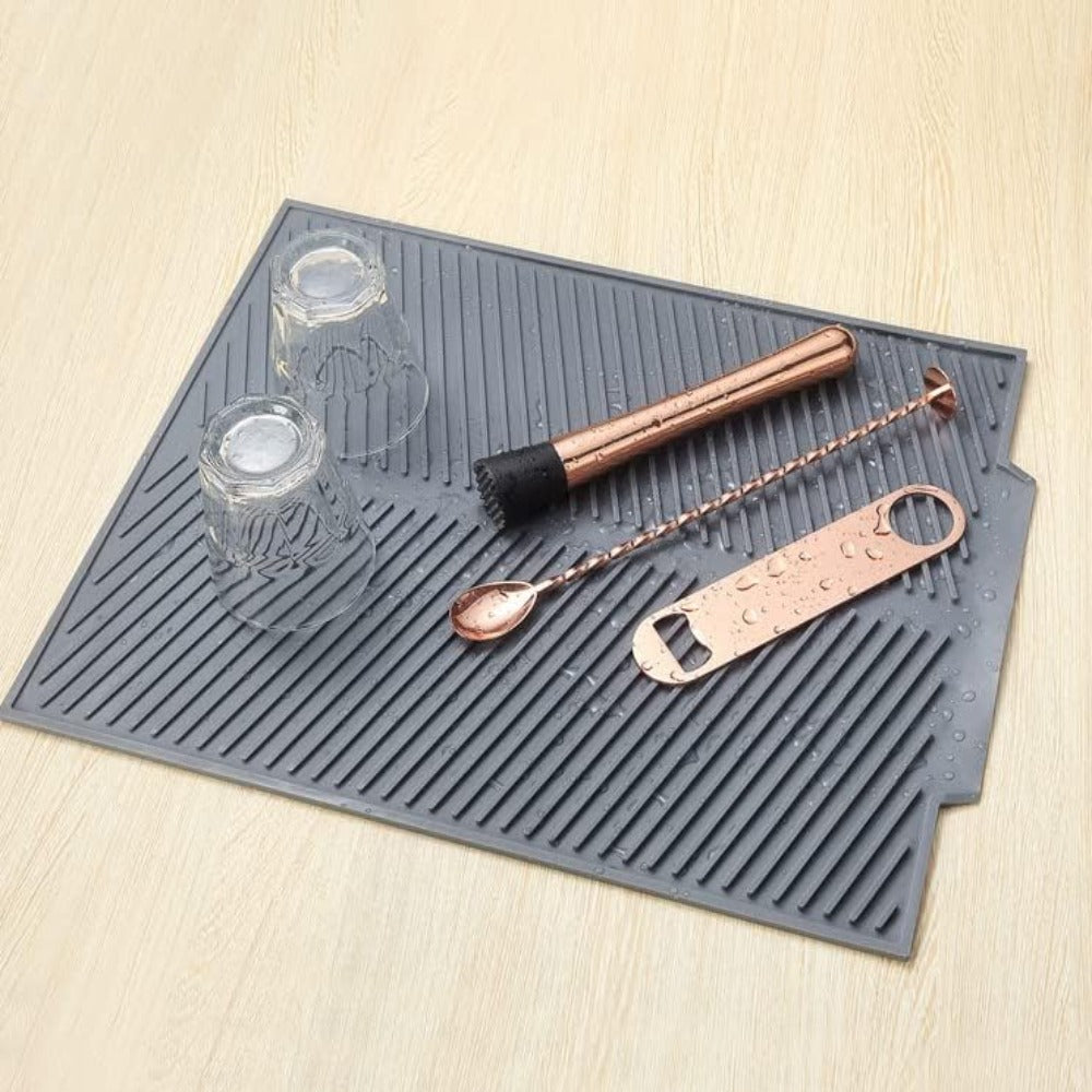 Sileo Silicone Dish Drying Mat - Flexible, Non-Slip Kitchen Essential 3
