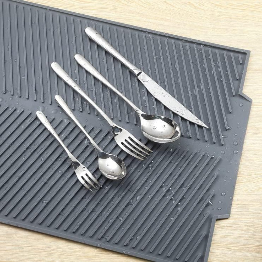 Sileo Silicone Dish Drying Mat - Flexible, Non-Slip Kitchen Essential 4