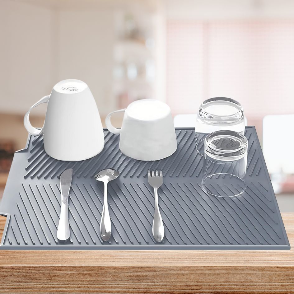 Sileo Silicone Dish Drying Mat - Flexible, Non-Slip Kitchen Essential 6