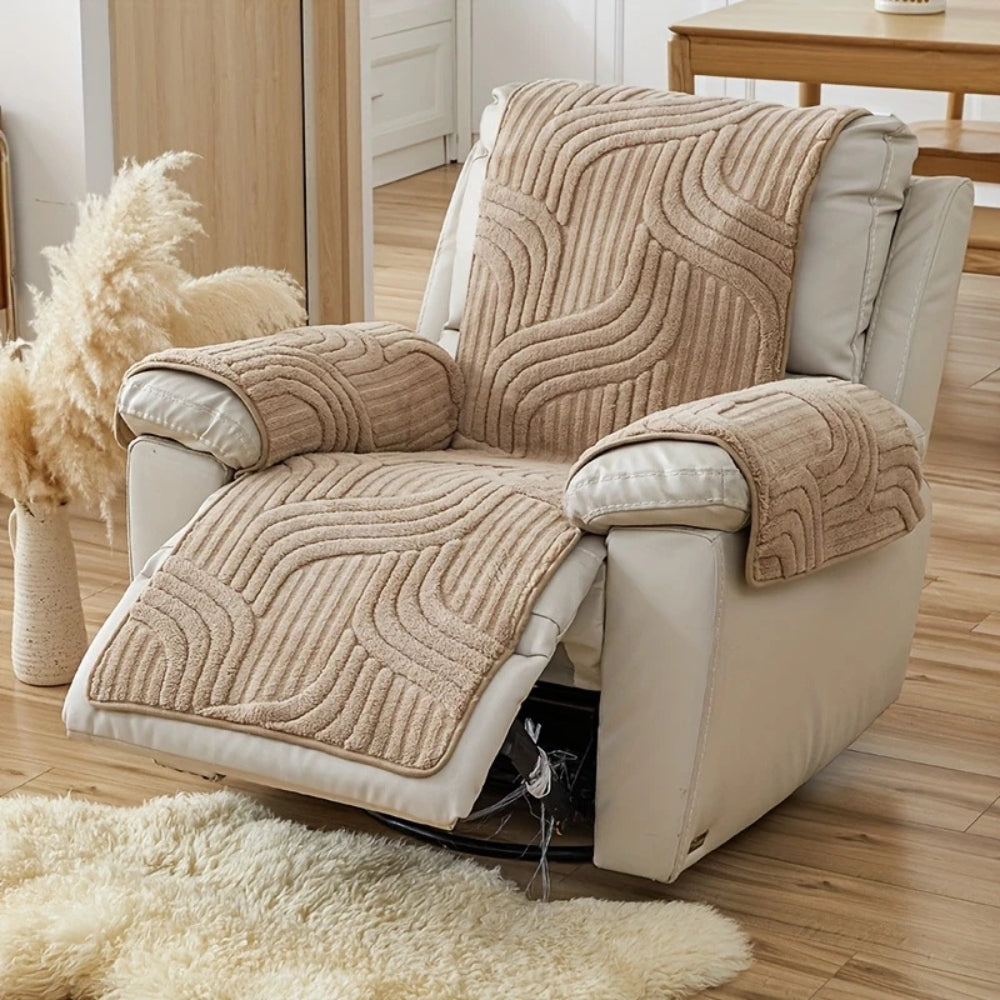 Silven Recliner Cover - Thick Plush, Anti-Slip Protection for Recliner Sofa 1