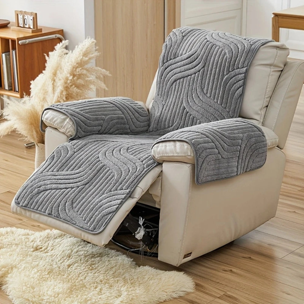 Silven Recliner Cover - Thick Plush, Anti-Slip Protection for Recliner Sofa 2