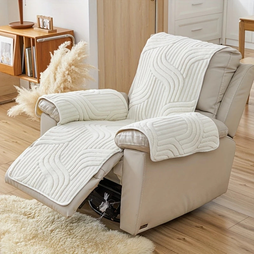 Silven Recliner Cover - Thick Plush, Anti-Slip Protection for Recliner Sofa 4