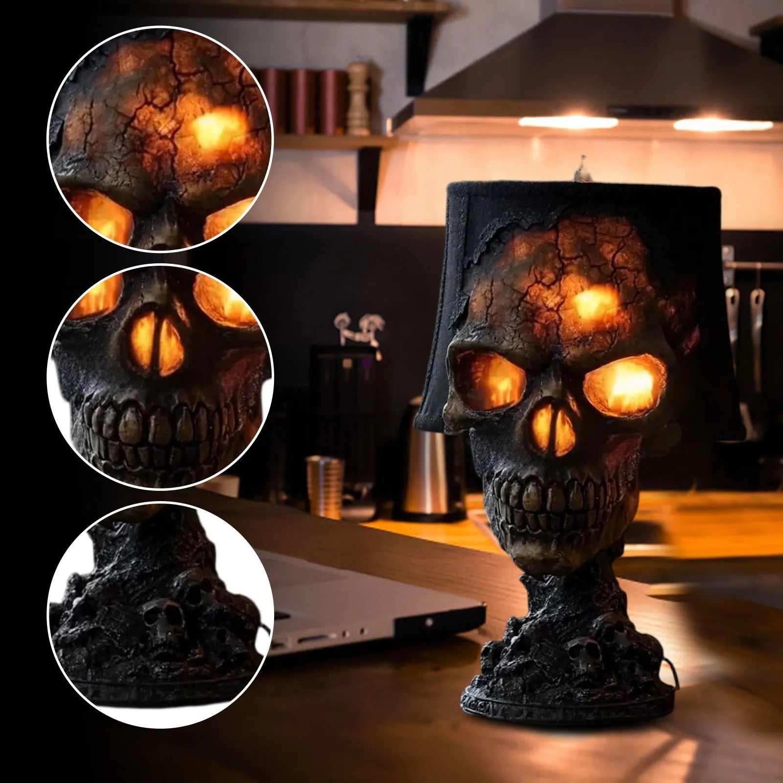 Skylark Gothic Table Lamp - Resin Skull, LED Ambient Light for Living Room 1