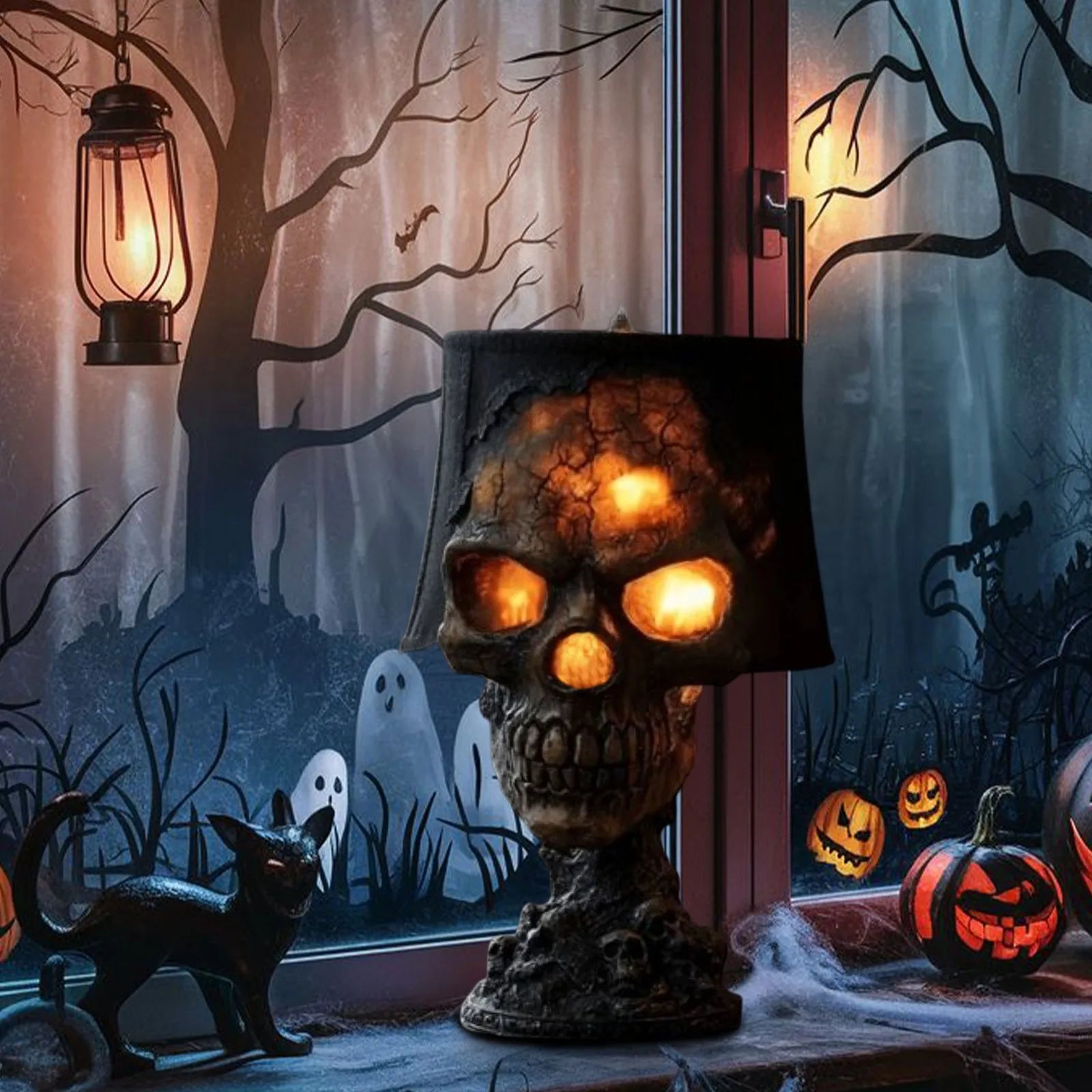 Skylark Gothic Table Lamp - Resin Skull, LED Ambient Light for Living Room 2