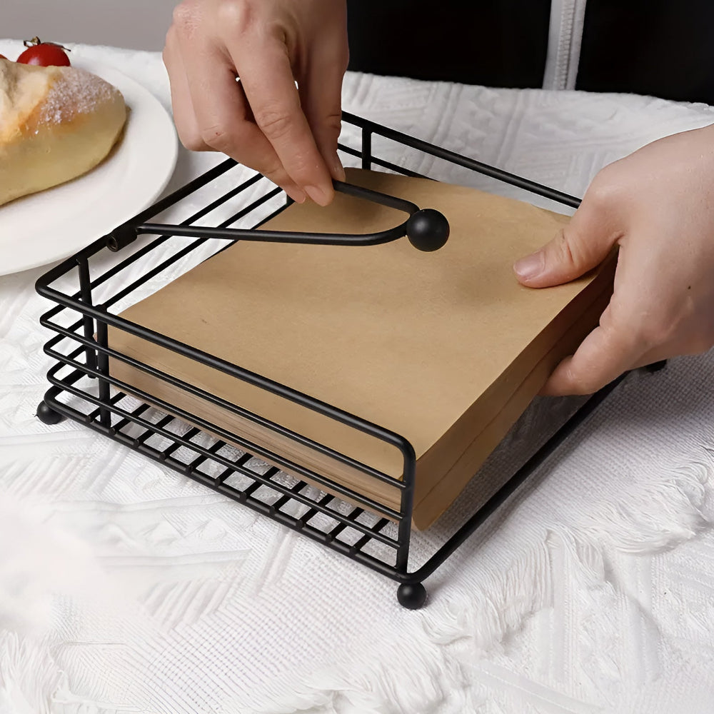 Sleek Napkin Holder for Table - Durable Iron, Modern Design 0