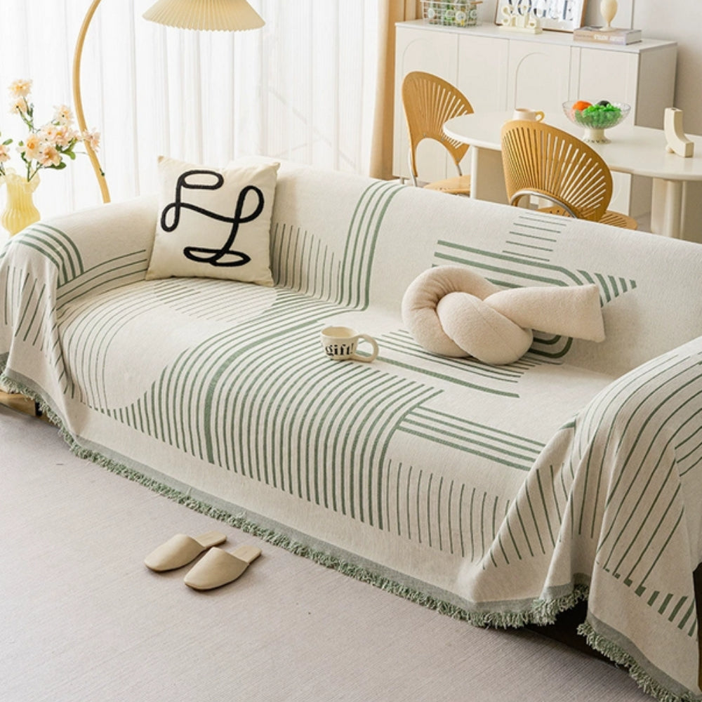 Sleek Sofa Cover - Soft Chenille, Cozy Snowflake Design 4