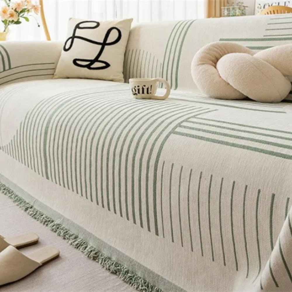 Sleek Sofa Cover - Soft Chenille, Cozy Snowflake Design 6