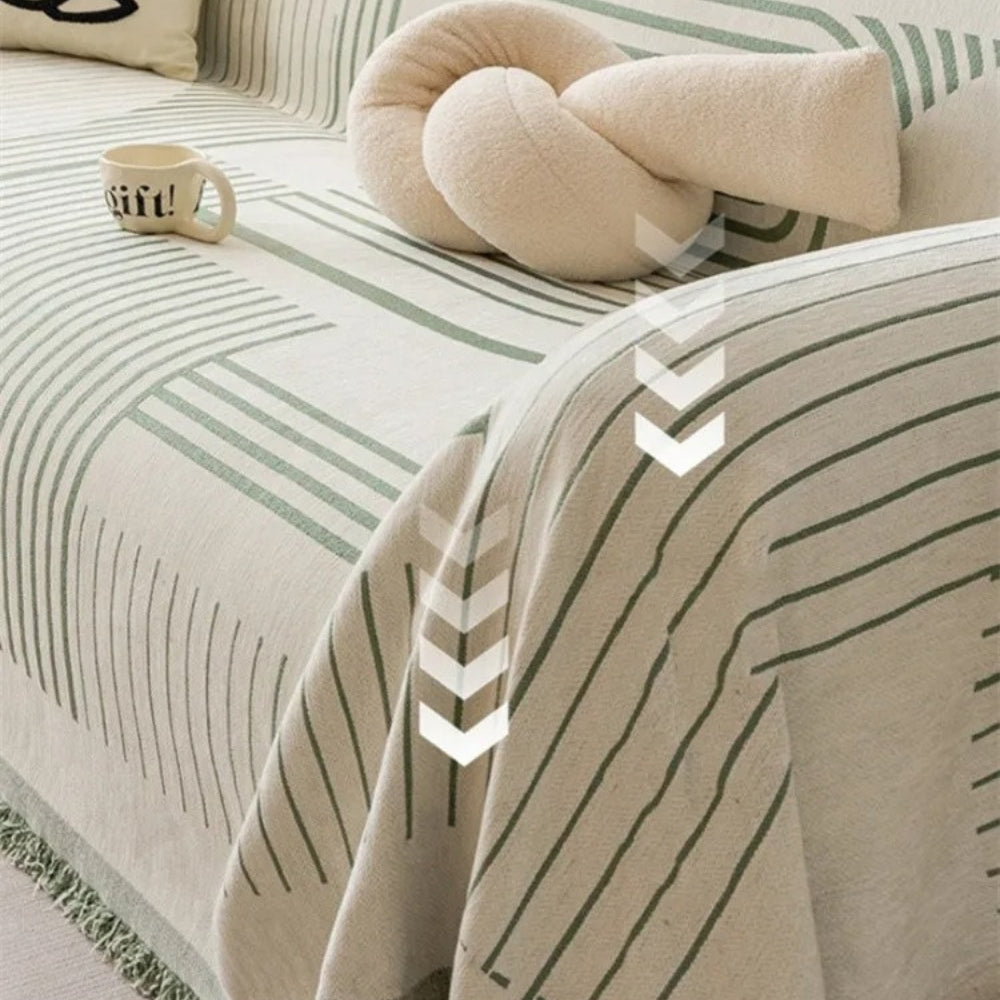 Sleek Sofa Cover - Soft Chenille, Cozy Snowflake Design 8