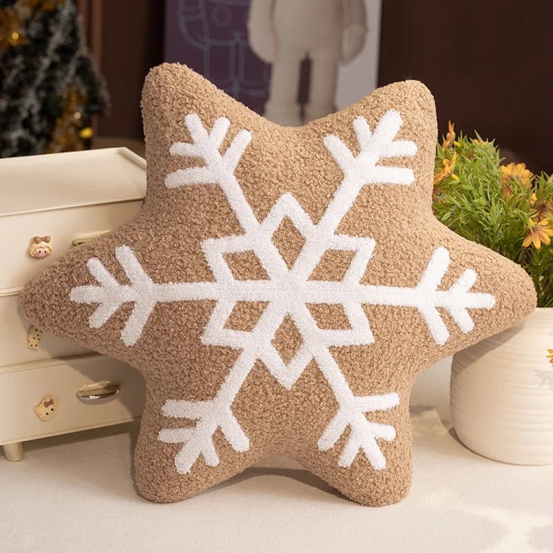 Snowycozy Decorative Throw Pillow - Plush Snowflake Design, Christmas Accent for Couch 10