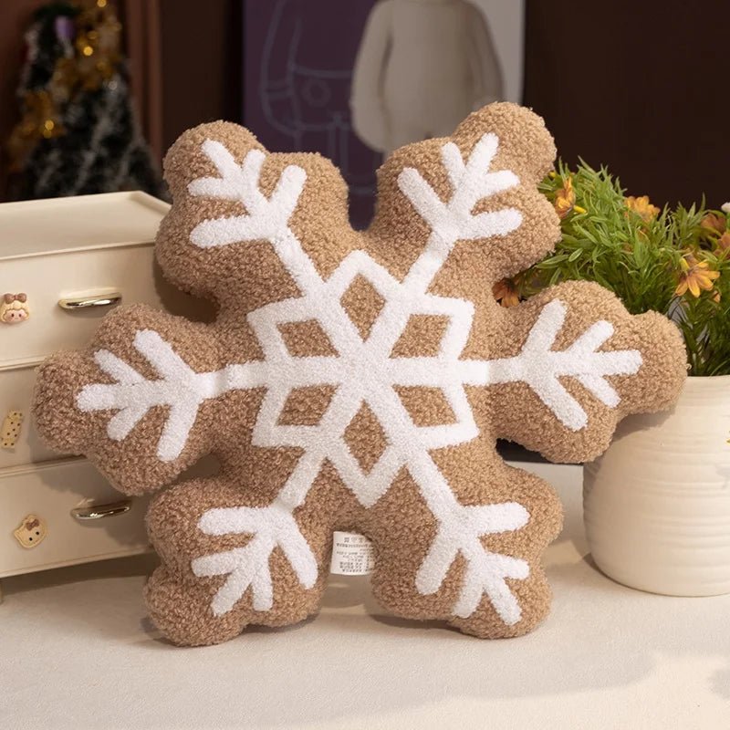 Snowycozy Decorative Throw Pillow - Plush Snowflake Design, Christmas Accent for Couch 11