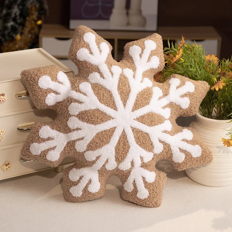 Snowycozy Decorative Throw Pillow - Plush Snowflake Design, Christmas Accent for Couch 12