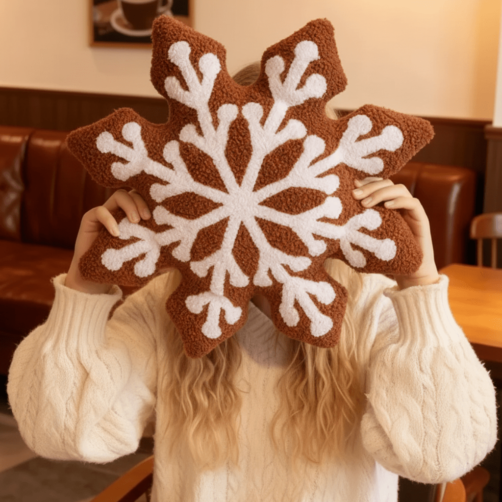 Snowycozy Decorative Throw Pillow - Plush Snowflake Design, Christmas Accent for Couch 5