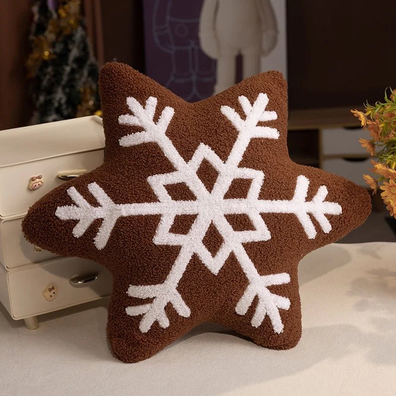 Snowycozy Decorative Throw Pillow - Plush Snowflake Design, Christmas Accent for Couch 7