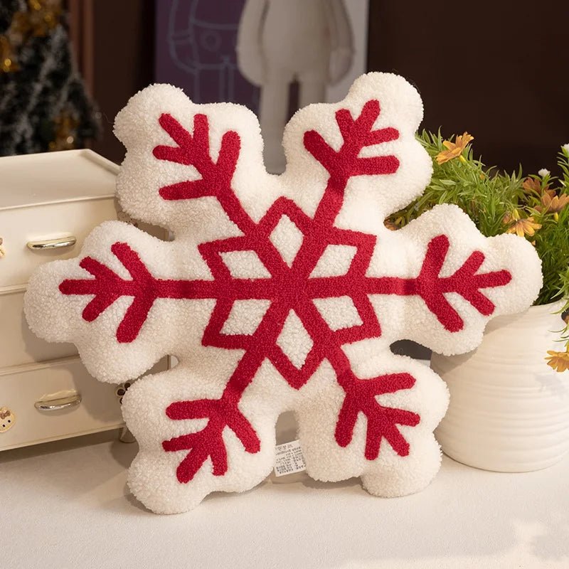 Snowycozy Decorative Throw Pillow - Plush Snowflake Design, Christmas Accent for Couch 8