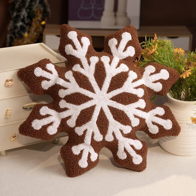 Snowycozy Decorative Throw Pillow - Plush Snowflake Design, Christmas Accent for Couch 9