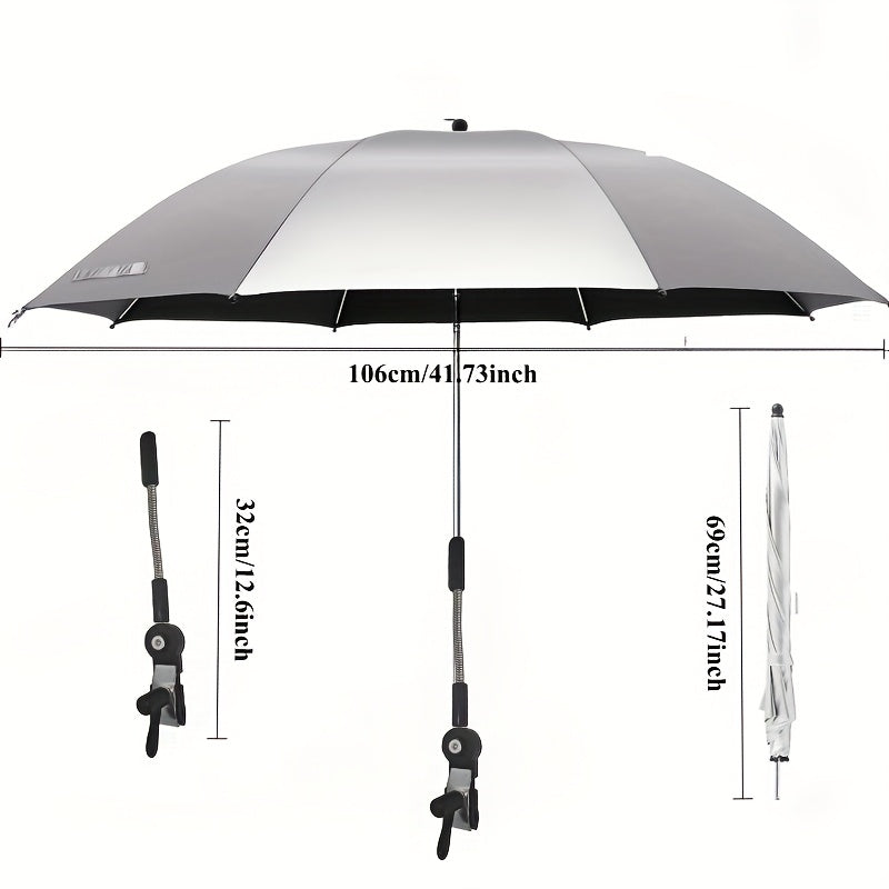 Solara Portable Shade Umbrella - UV-Resistant Polyester, Adjustable Height 7