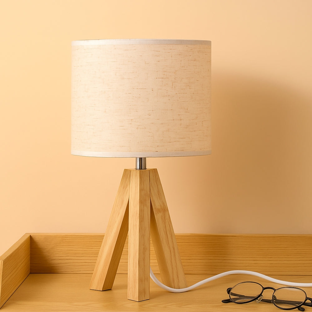 Solara Table Lamp - Wooden Base, Adjustable Light Settings for Bedroom and Desk 3