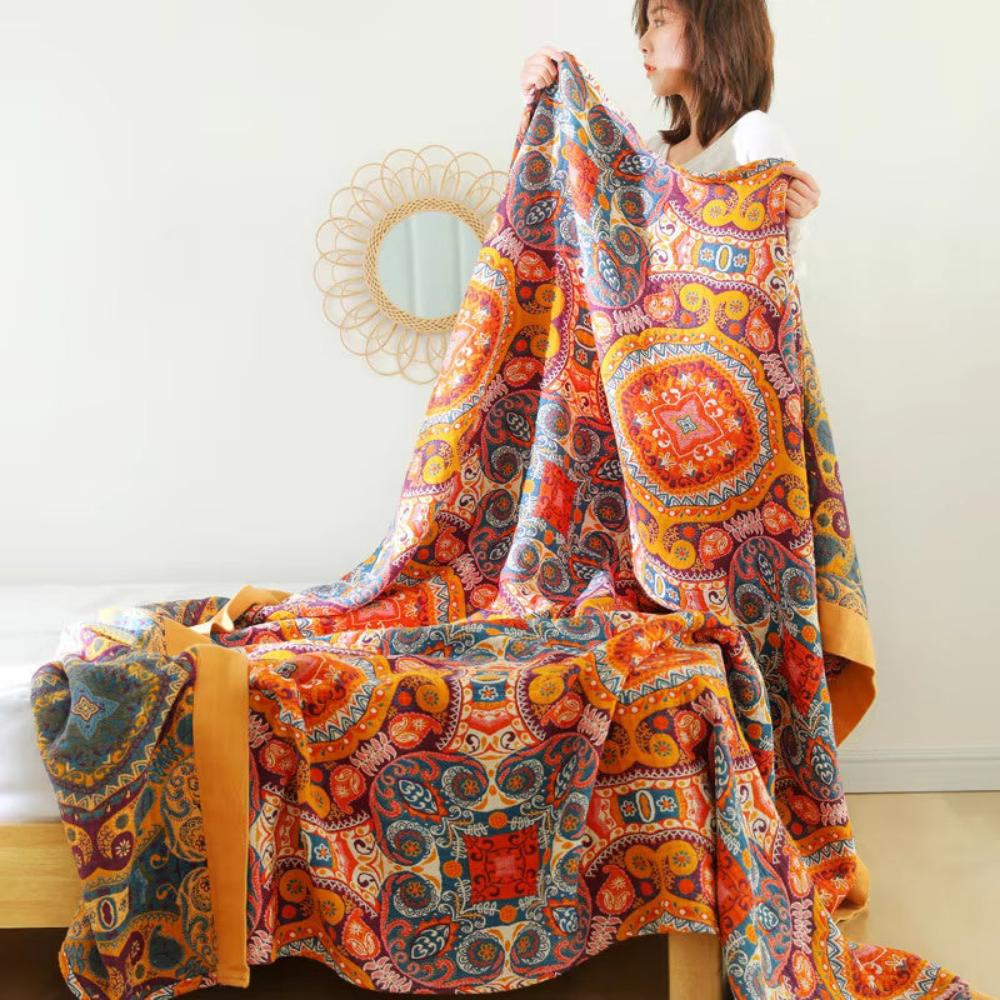 Soleil Cooling Blanket - Reversible Cotton, Breathable Design 1