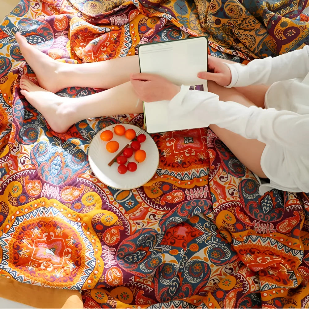 Soleil Cooling Blanket - Reversible Cotton, Breathable Design 4