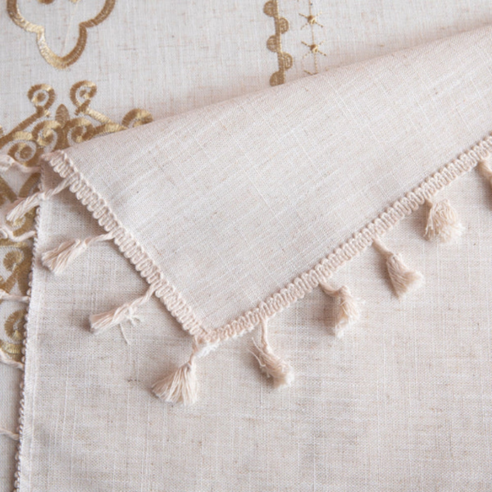Sorella Embroidered Tablecloth - Microfiber-Linen Blend, Elegant Design 7