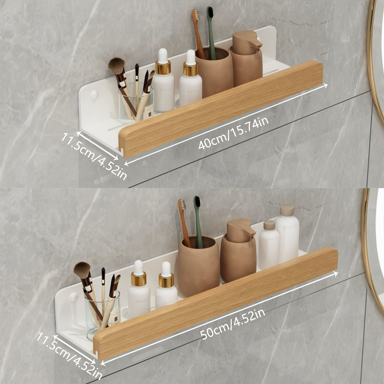 StarkesTett Floating Wall Shelf - Wrought Iron, No Drilling, Modern Design 4
