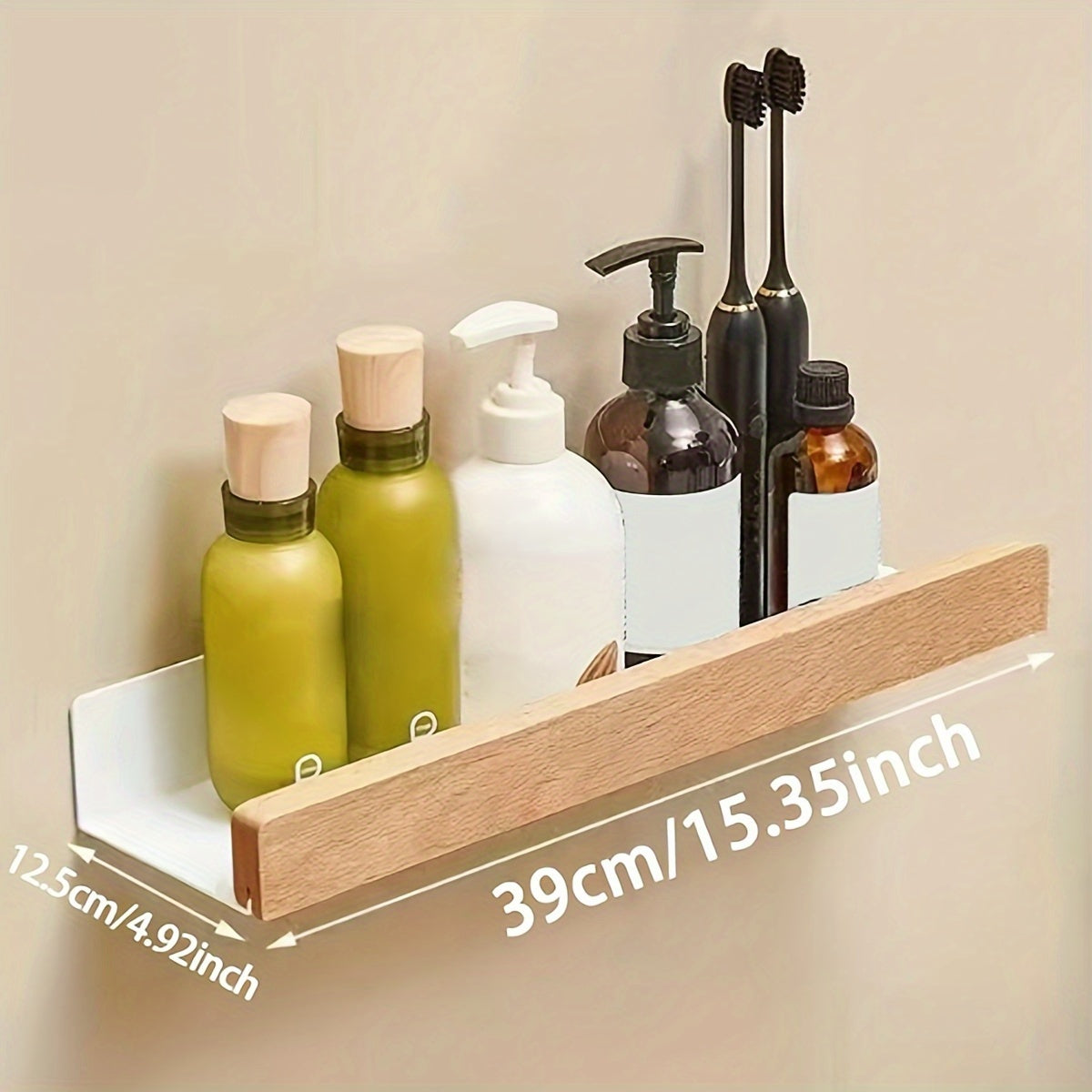 StarkesTett Floating Wall Shelf - Wrought Iron, No Drilling, Modern Design 7