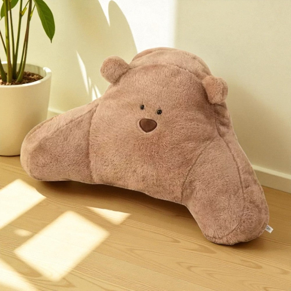 Talia Backrest Pillow for Bed - Soft Microfiber, Teddy Shape Support 0