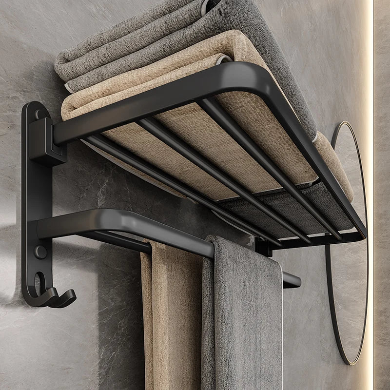 Talon Towel Rack - Collapsible Steel, Matte Black Towel Storage 0