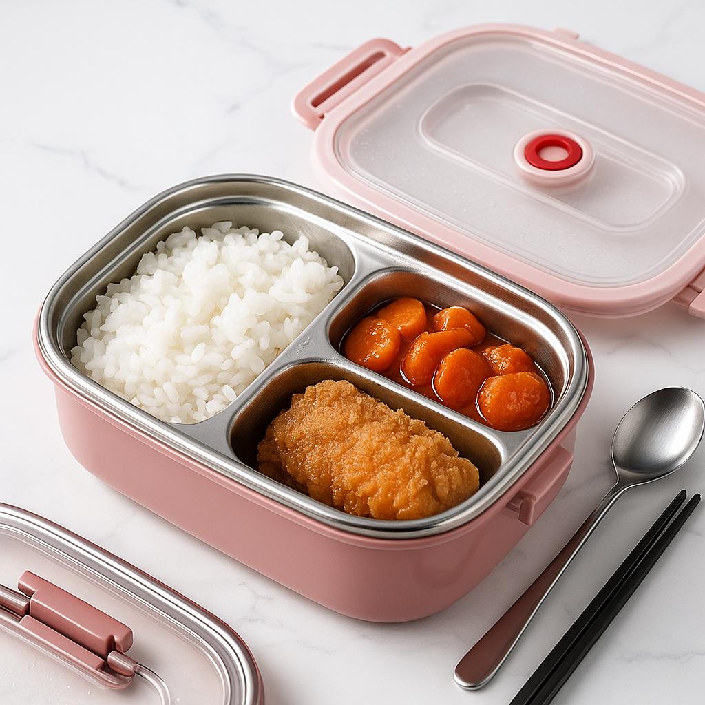 Thermo Insulated Lunch Box - Stainless Steel, Multi-Compartment 0