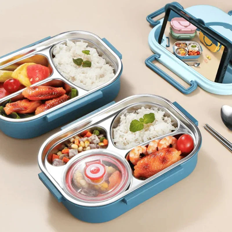 Thermo Insulated Lunch Box - Stainless Steel, Multi-Compartment 4