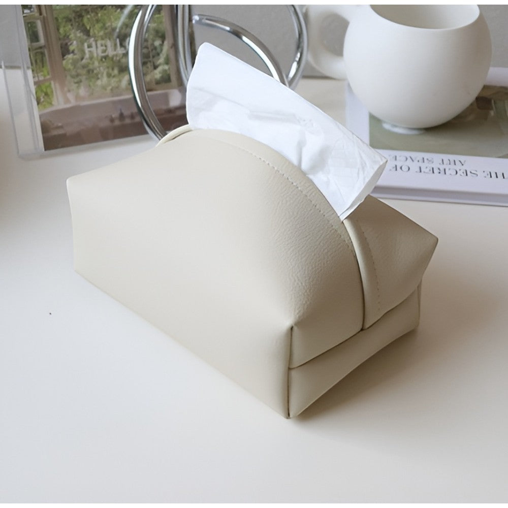 Tivara Tissue Holder - Durable PU Leather, Compact for Car and Home 4