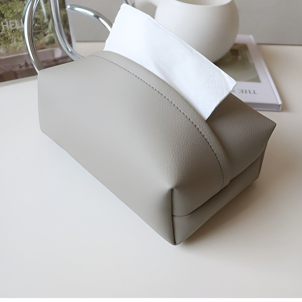 Tivara Tissue Holder - Durable PU Leather, Compact for Car and Home 7