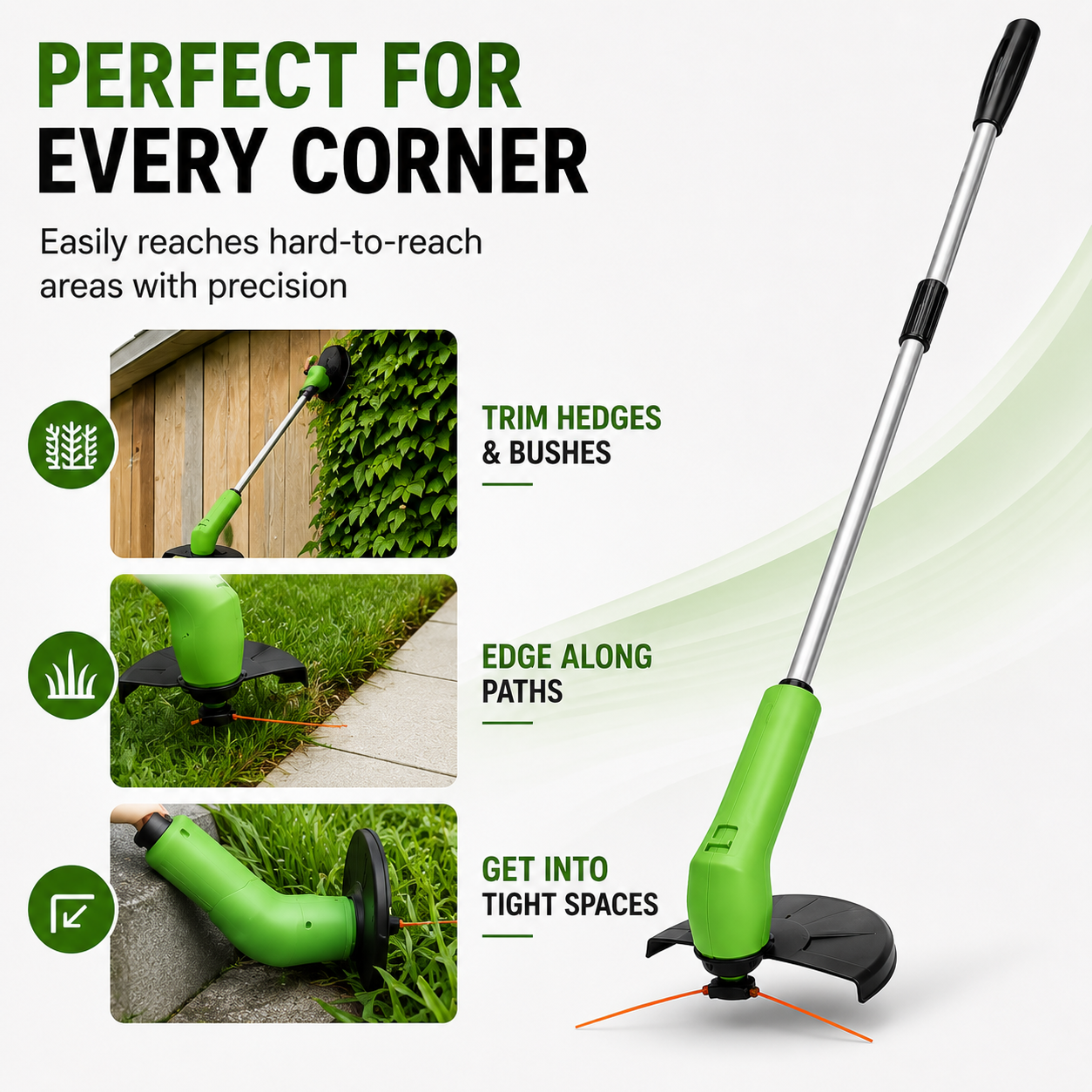 Tremor Lawn Trimmer - Cordless, Lightweight Design 5