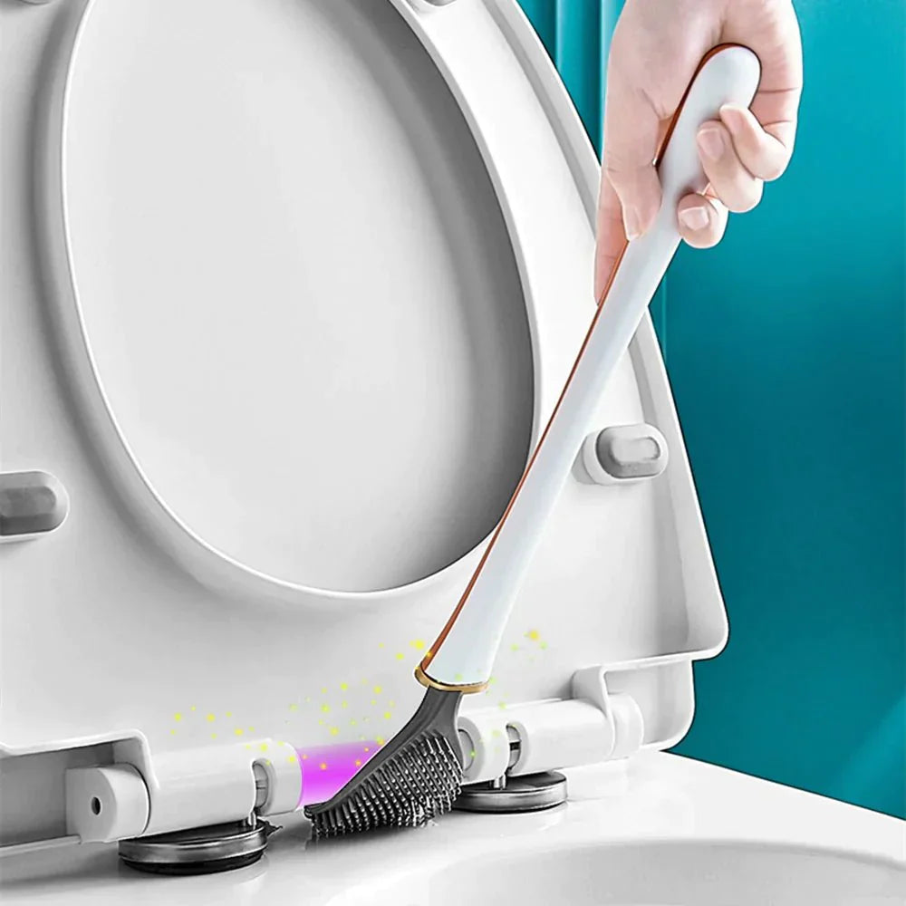 Tresco Toilet Brush - Flexible Silicone with Quick-Dry Holder, Wall Mount 1