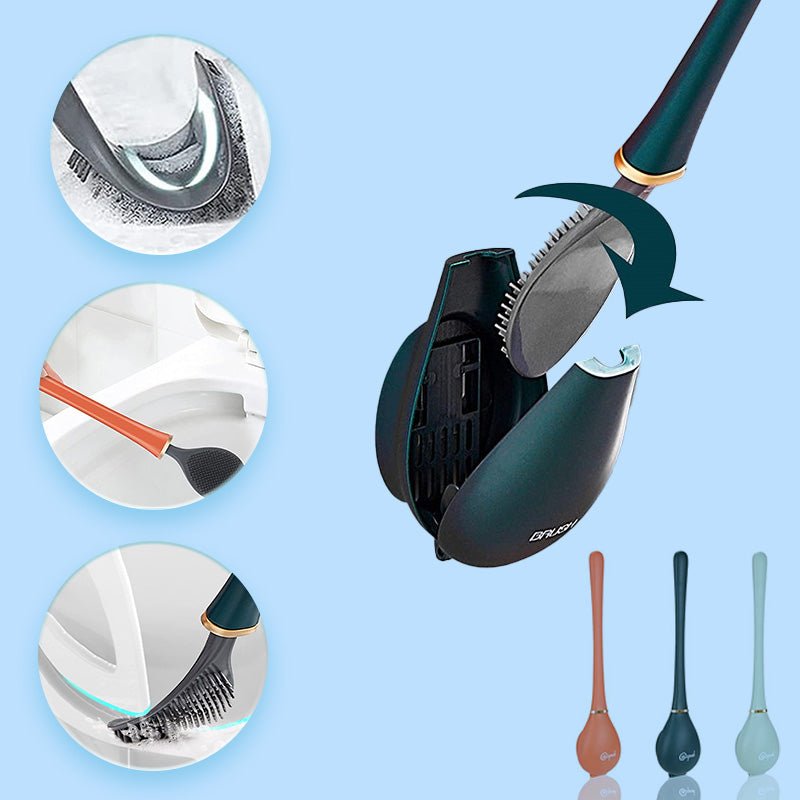 Tresco Toilet Brush - Flexible Silicone with Quick-Dry Holder, Wall Mount 3