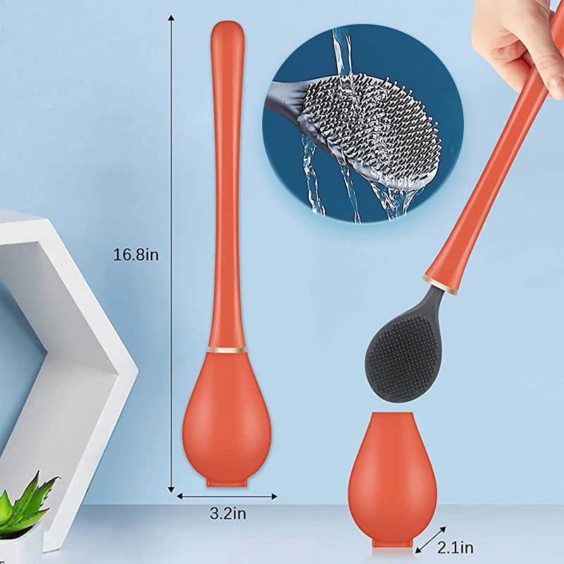 Tresco Toilet Brush - Flexible Silicone with Quick-Dry Holder, Wall Mount 4