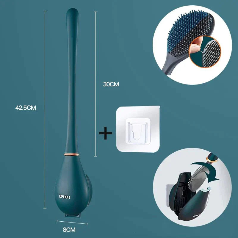 Tresco Toilet Brush - Flexible Silicone with Quick-Dry Holder, Wall Mount 5