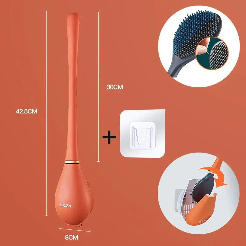 Tresco Toilet Brush - Flexible Silicone with Quick-Dry Holder, Wall Mount 6