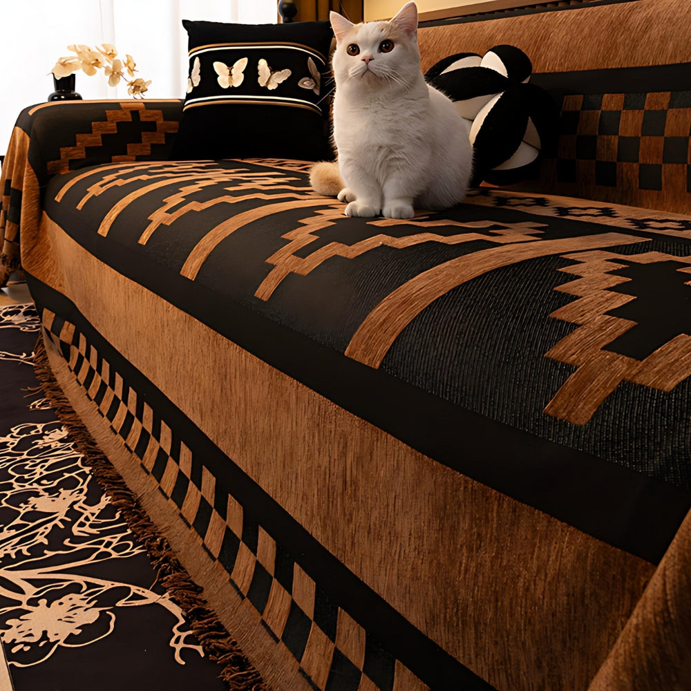 Tribal Chenille Sofa Cover - Soft Microfiber, Stylish Protection 2