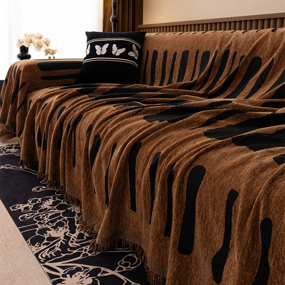 Tribal Chenille Sofa Cover - Soft Microfiber, Stylish Protection 8