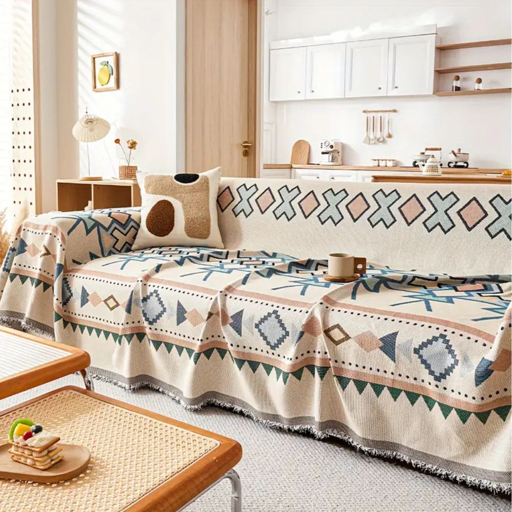 Tribe Sofa Cover - Premium Chenille, Bohemian Slipcover for Sectionals 8