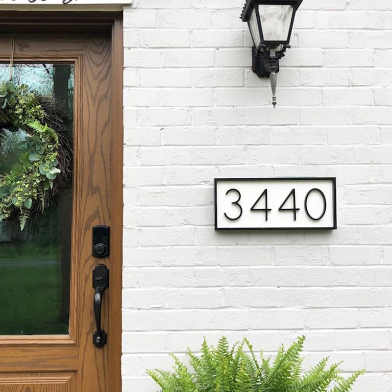 Trilo House Number Sign - Zinc Alloy, Modern Floating Design 1