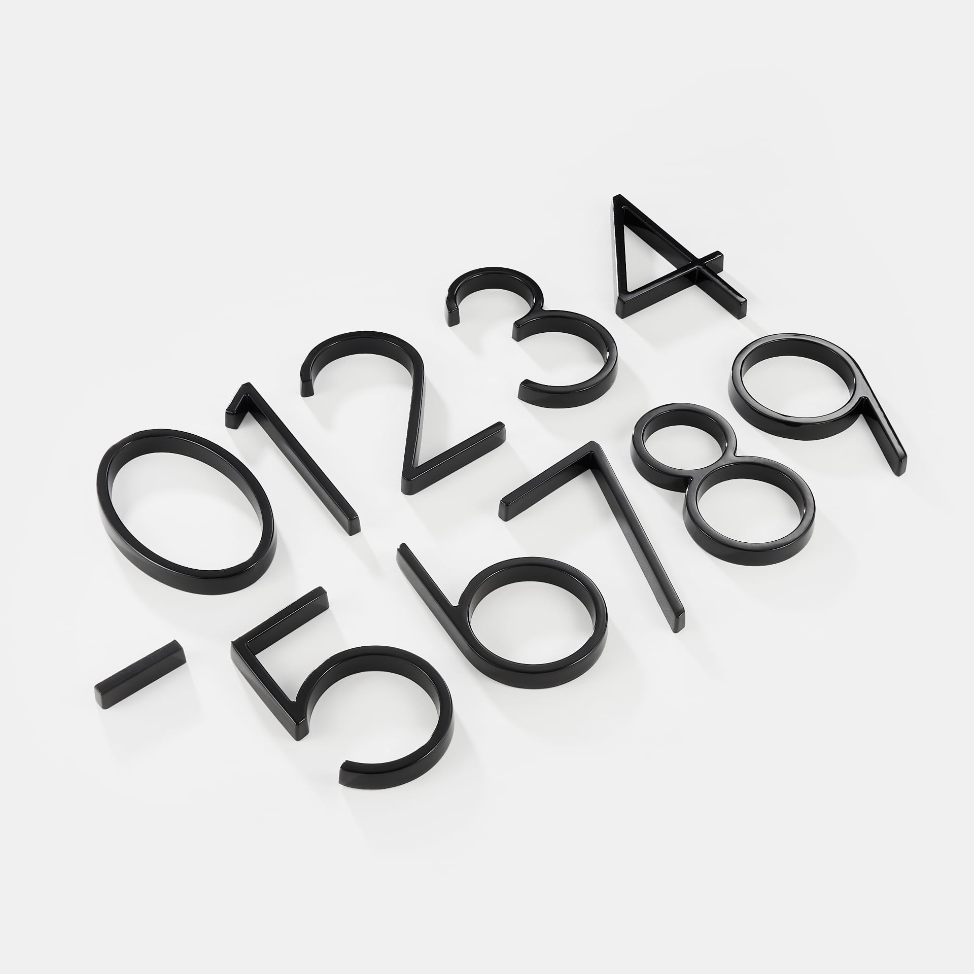 Trilo House Number Sign - Zinc Alloy, Modern Floating Design 8