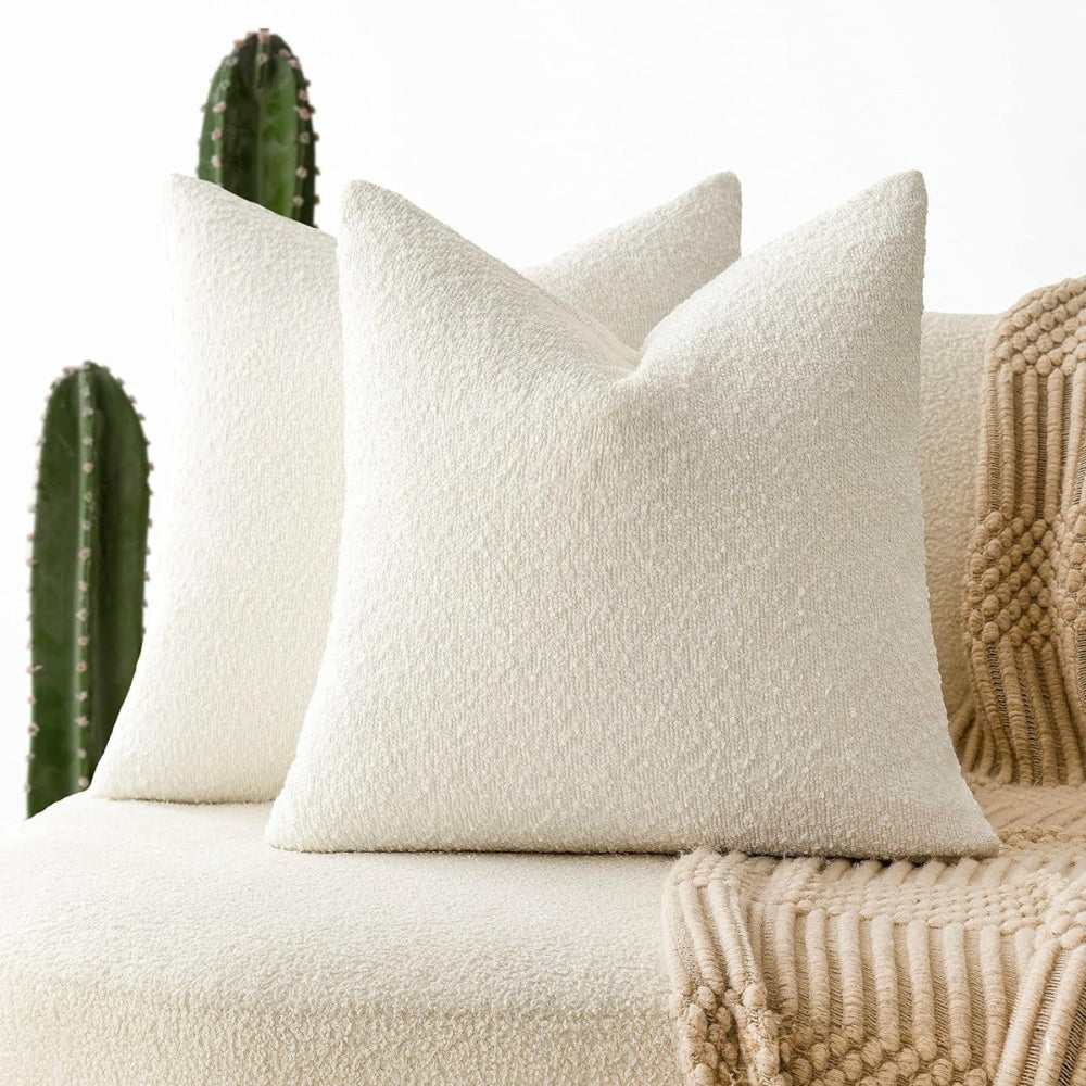 Truvel Boucle Cushion Cover - Durable Microfiber, 18x18 Inches 0